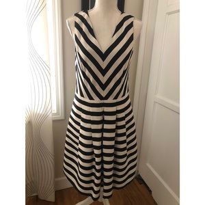 Black & Cream Striped Banana Republic Dress